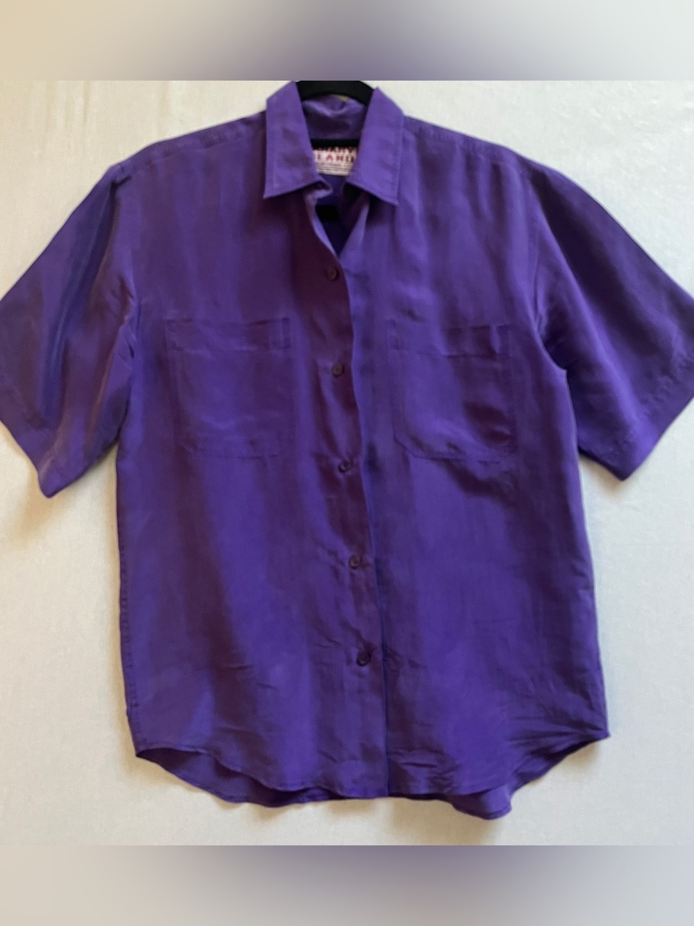 Vintage Canary Island Adventure Travel Co Silk Short Sleeve Button Up Shirt S